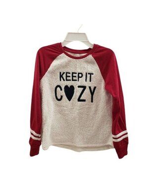 Girls Top & Bottoms Pajama Set "Keep It Cozy" Size L (10-12) - Preowned